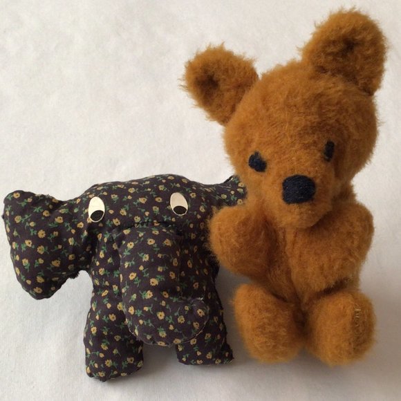 Handmade Other - Stuffed elephant and stuffed baby bear. Home made from pattern/kit